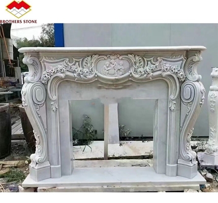 Caminera de estilo italiano moderno de mármol mantel interior de piedra decorativa Caminera de granito