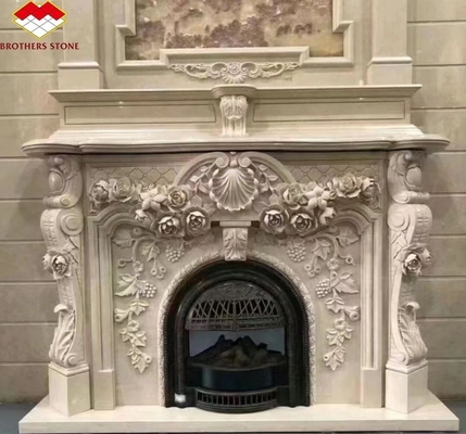 Caminera de estilo italiano moderno de mármol mantel interior de piedra decorativa Caminera de granito
