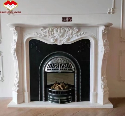 Caminera de estilo italiano moderno de mármol mantel interior de piedra decorativa Caminera de granito