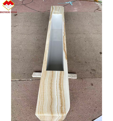 Mesa de televisión de ónix blanco de mármol personalizado Conjunto de soporte de mesa de madera con venas de madera blanca Elegante mobiliario de sala de estar