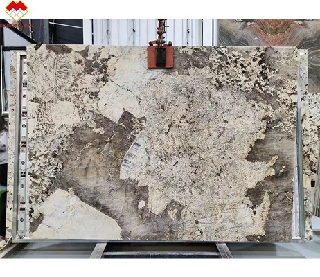 Diseño Moderno Proveedor Dorado Iluminación de fondo Pulida Patagonia Pandora Quartzita Veneer Slab Cristal Blanco Ónix Piedra Translúcida