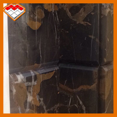 Servicio del OEM de la losa del mármol del negro de Portoro para la decoración del piso del cuarto de baño