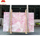 El panel de pared retroiluminado del mármol de ónix de la edad de hielo Crystal Pink Onyx Countertop translúcido