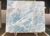 Losa translúcida retroiluminada del ónix de Crystal Agate Stone Blue Marble del panel de pared