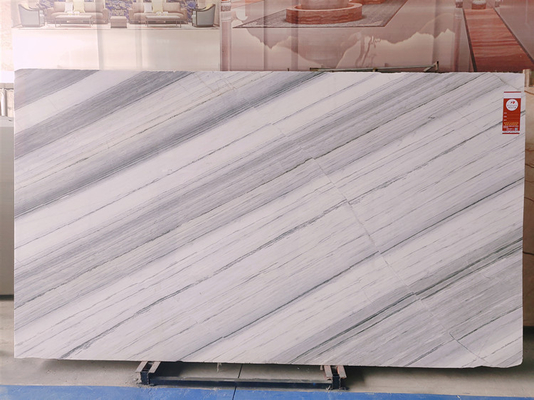 Losa de piedra de mármol blanca del glaciar con el grueso de Grey Veins 15m m
