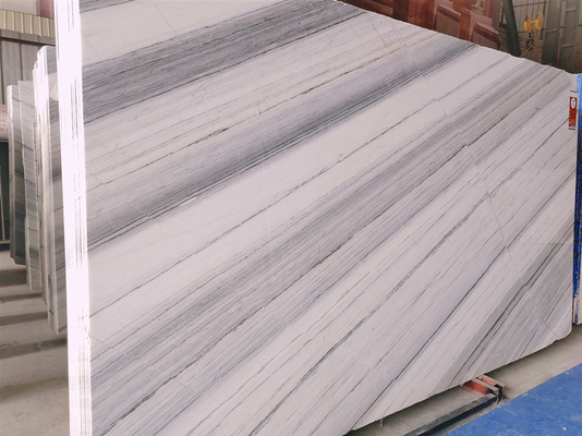 Losa de piedra de mármol blanca del glaciar con el grueso de Grey Veins 15m m
