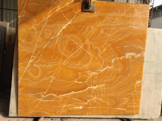 Cerillas en cartón antiguas translúcidas Siena Stone anaranjada de Honey Onyx Slab Amber Marble