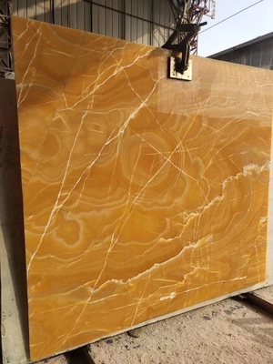Cerillas en cartón antiguas translúcidas Siena Stone anaranjada de Honey Onyx Slab Amber Marble