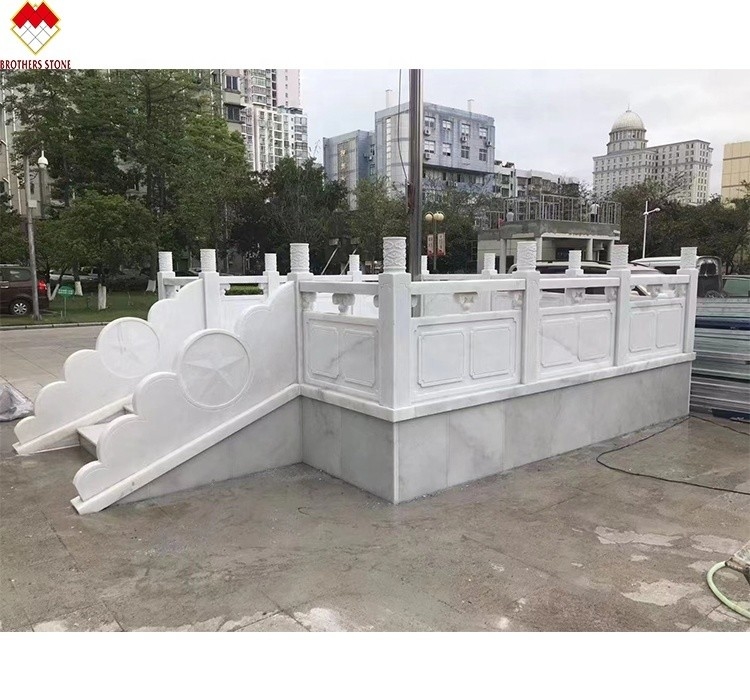 Términos de entrega FOB/CNF Barandillas de balcón barandillas de barandillas de barandillas de mármol blanco para villa