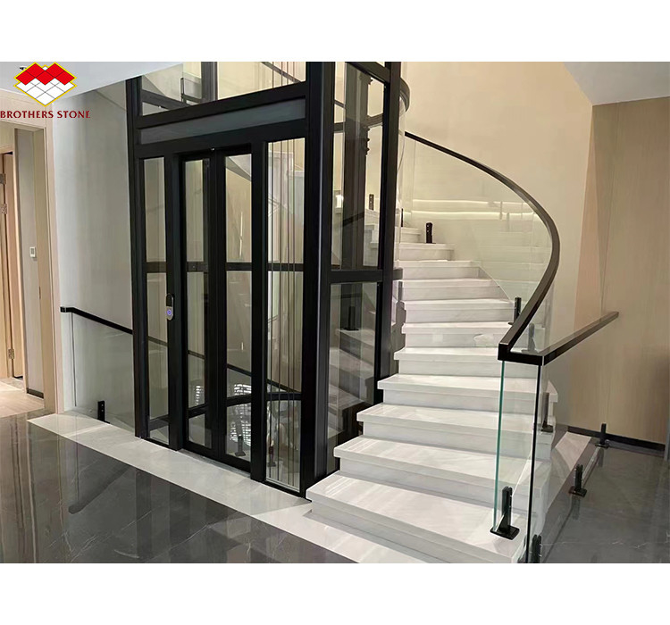 Escaleras de mármol beige pulidas modernas para hoteles y villas