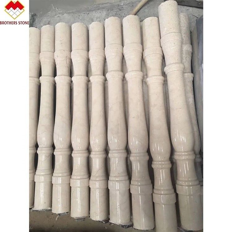 Elegante baluster de piedra de mármol de ónix blanco para decoración de escaleras en América del Norte y Latina