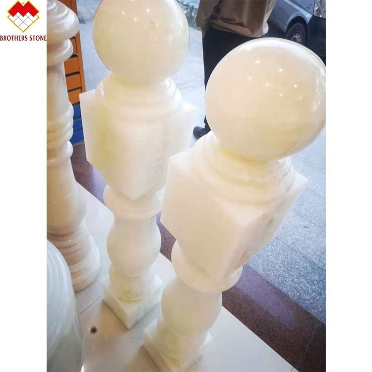 Barandilla de granito de piedra de mármol de ónix blanco barandilla de balaustra balaustra para escalera en el apartamento