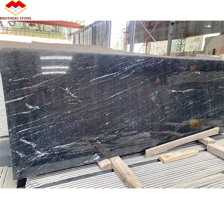 Via Lattea Granito Negro de azulejos afilados cortados a medida para un patrón de piso clásico y elegante
