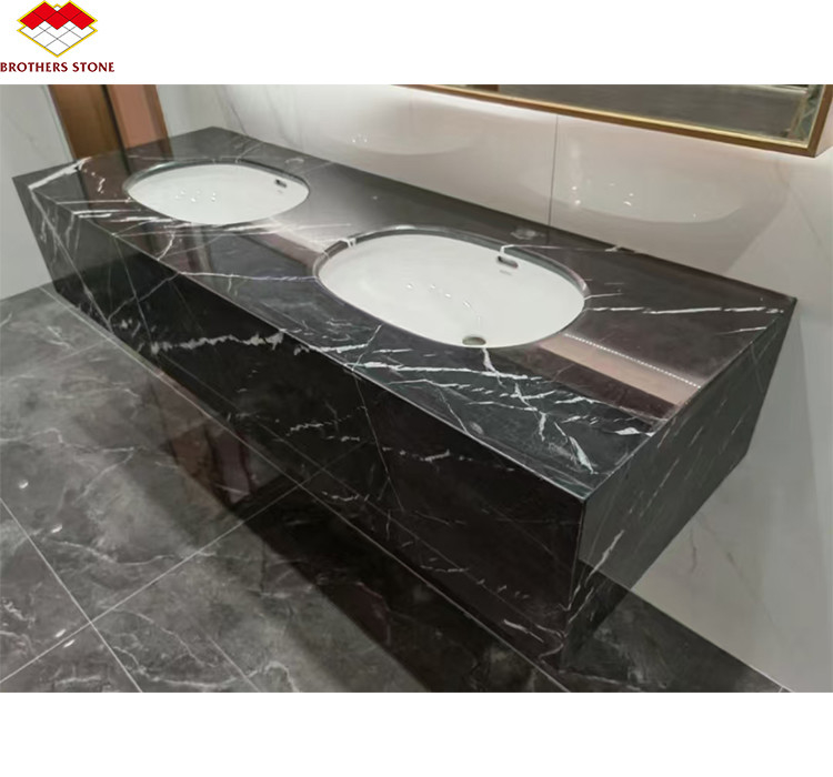 Venas blancas del fregadero de mármol cortado a tamaño de mármol de calcita para diseño de hotel moderno Villa