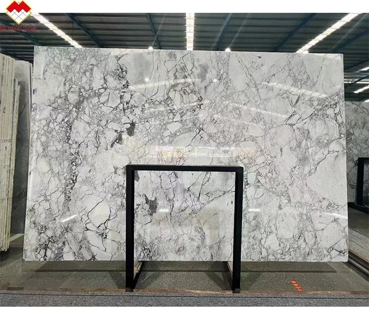 Hermanos piedra moderna Calacatta Borghini mármol blanco cuarcita losa para el piso de la villa