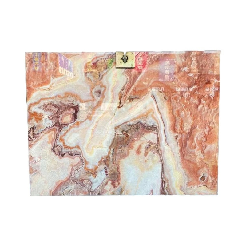 Tejas de piso de losa de ónix de jade de dragón rojo pulido para lavabo Componente de 16 mm de espesor