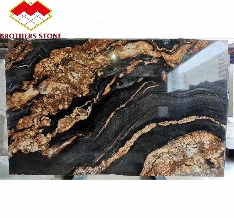 Granito de oro cósmico de piedra natural pulida para mesas de café y encimeras