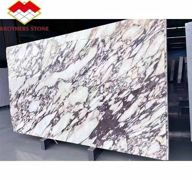 Moderno Calacatta Viola mármol blanco con placas de vena púrpura elevar su comedor mesa de comedor Kitchen Countertop Baño escaleras
