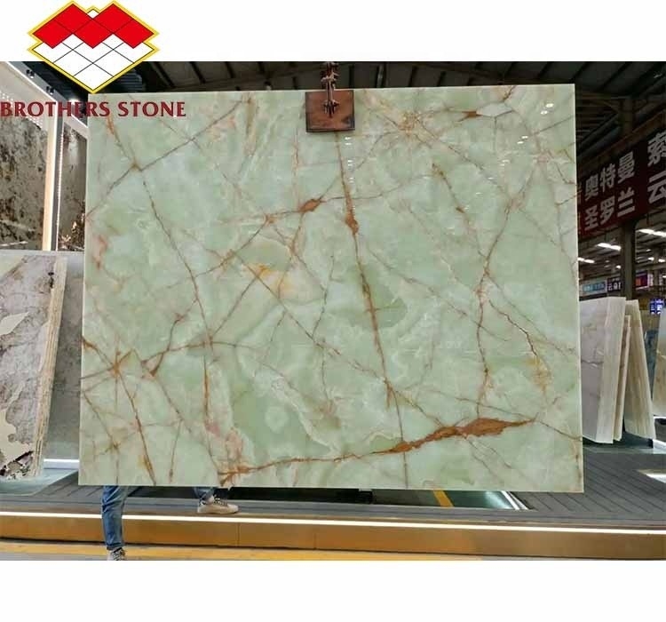 Exquisita piedra de zafiro verde ónix mármol jadees para el salón comedor dormitorio