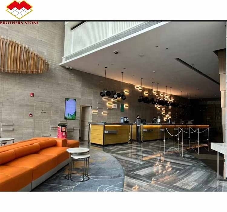 Pisos de piedra natural moderna de mármol, baldosas de pared en acabado afilado para la actualización del hotel 2024