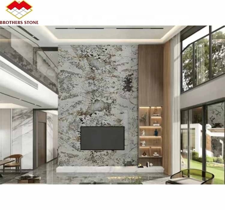 Piedra natural Pandora Mármol Gran pizarra diseños de corte a medida para muros de hoteles modernos
