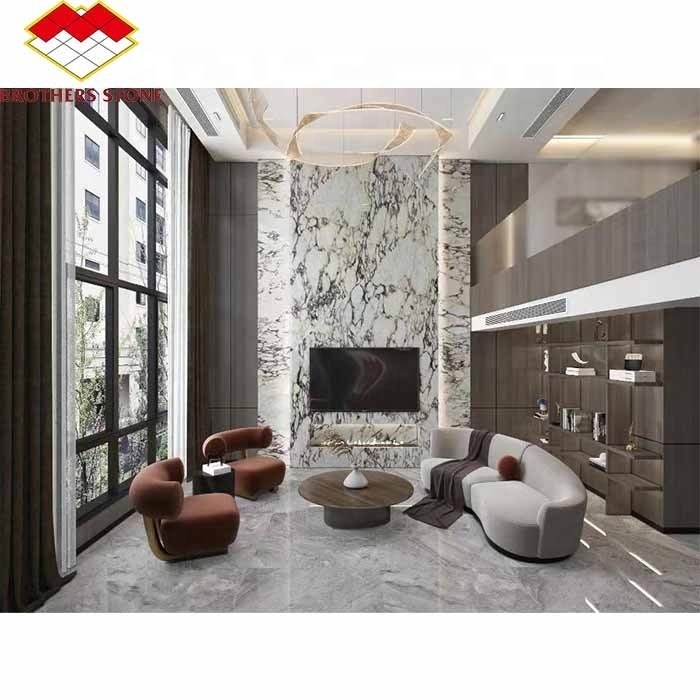 Panel de pared decorativo en mármol de viola afilado Un punto focal impresionante para interiores