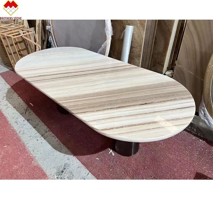 Palissandro Mesa de mármol azul de la parte superior de la mesa de comedor moderna con dibujo y 180 * 90cm tamaño