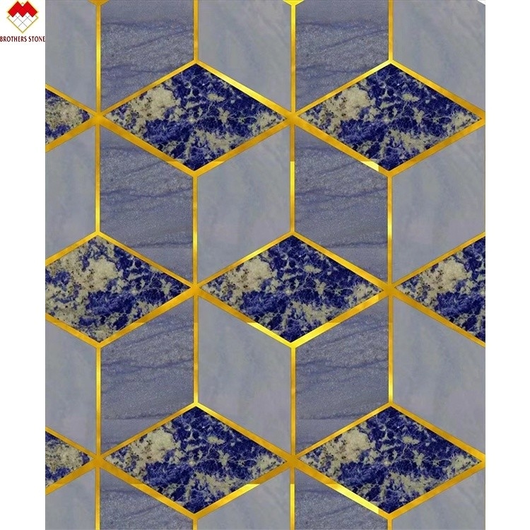 ODM OEM aceptable de lujo Bolivia Blue Marble encimera para paneles de pared y azulejos de suelo