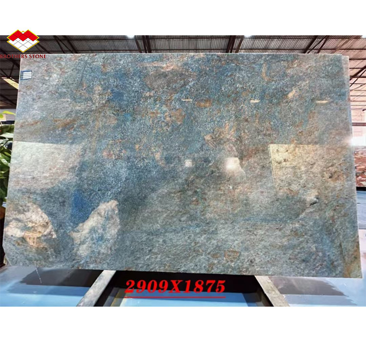 Amazon azul de lujo piedra pulida pizarra para Villa y Hotel inspiración de diseño de interiores