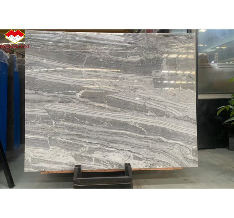 Paneles de pared de mármol gris serbio pulido para decoración interior de alta gama