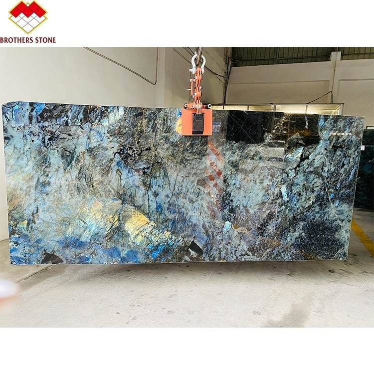 15-18 mm de espesor azulejo de Bahía mármol transparente cristal azul ónix azulejo de mármol