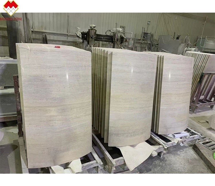 Revestimiento de columnas de mármol corintio de grano de madera moderno para mejoras personalizadas de villas