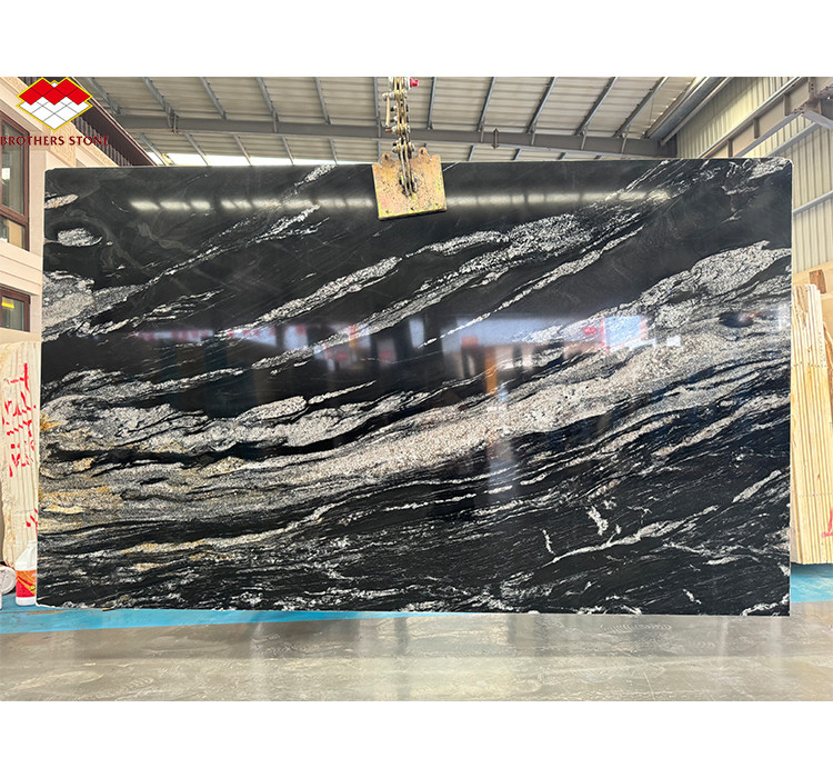 Granito negro cósmico moderno pulido para encimeras de cocina interiores y paneles de pared