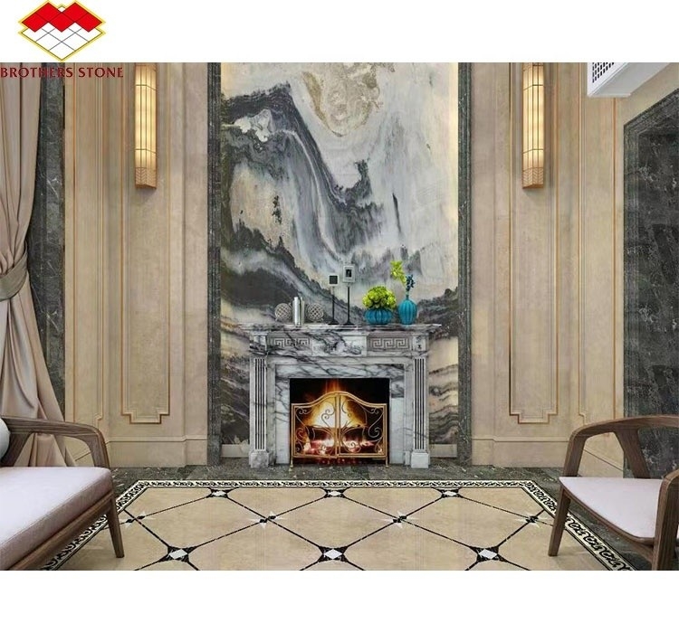 Moderno Mini Manto Artístico Artístico Artístico Arco Francés Nueva York Mármol Interior Perfumado Nieve Ciruela Fuego Rondón